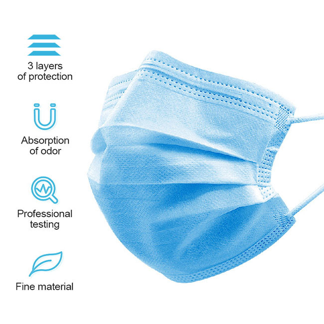 Masques protecteurs chirurgicaux jetables respirables 3 plis avec la boucle élastique d'oreille